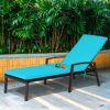 Outdoor Adjustable Reclining Patio Rattan Lounge Chair with Adjustable Backrest