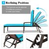 Outdoor Adjustable Reclining Patio Rattan Lounge Chair with Adjustable Backrest