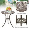 Patio Balcony Stylish Cast Aluminum Bistro Bar Table  Chair 3 Pcs Set