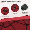 13 Feet Double-Sided Patio Twin Table Umbrella with Crank Handle