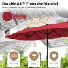 13 Feet Double-Sided Patio Twin Table Umbrella with Crank Handle