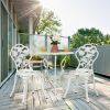 Patio Balcony Stylish Cast Aluminum Bistro Bar Table  Chair 3 Pcs Set